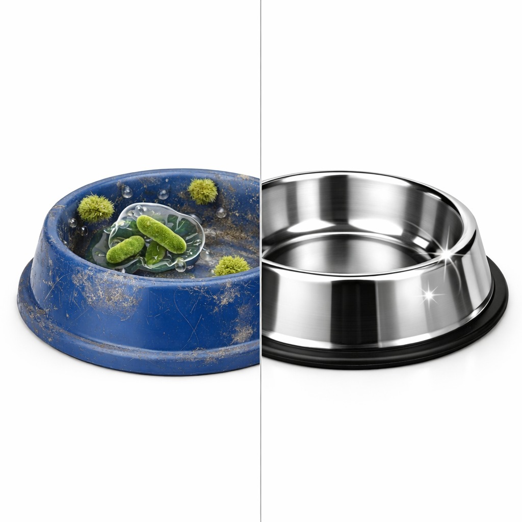 塑膠碗與不鏽鋼碗對比